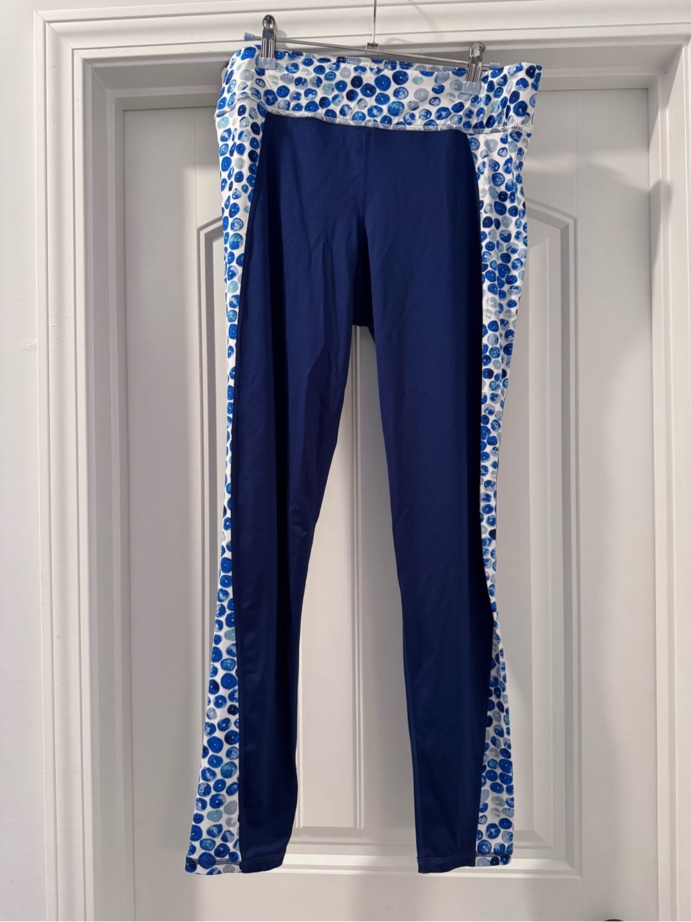 Tail Workout/Tennis Leggings with Blue Dot Side Panels